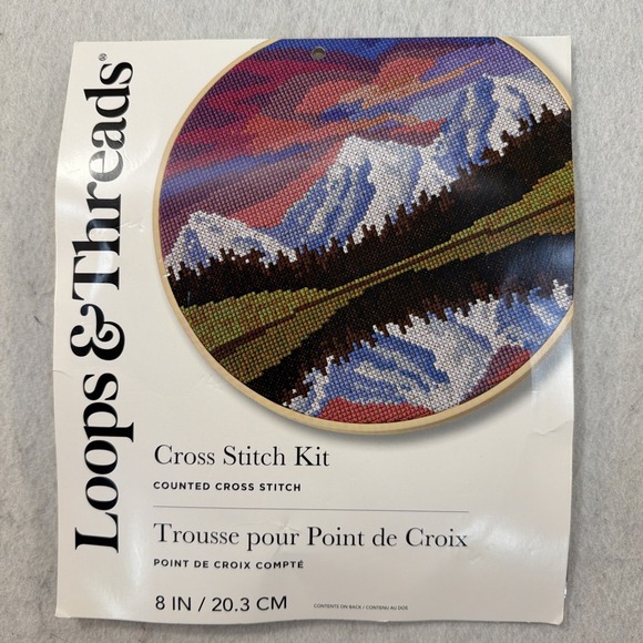 Loops & Threads Other - Loops & Threads Counted Cross Stitch Cross Stitch Kit Mountain Reflection 8 in